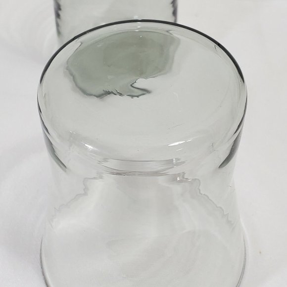 Corning Snap II Smoke Old Fashioned Whiskey Glasses 2pc fluted tulip handblown - Picture 7 of 9